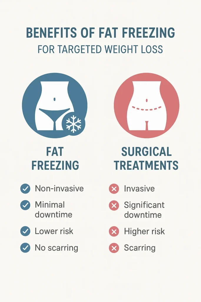 graphic showing the benefits of fat freezing Chapel House
