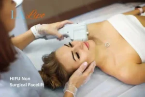 Woman having Hi-Fu to reduce wrinkles Chapel House.