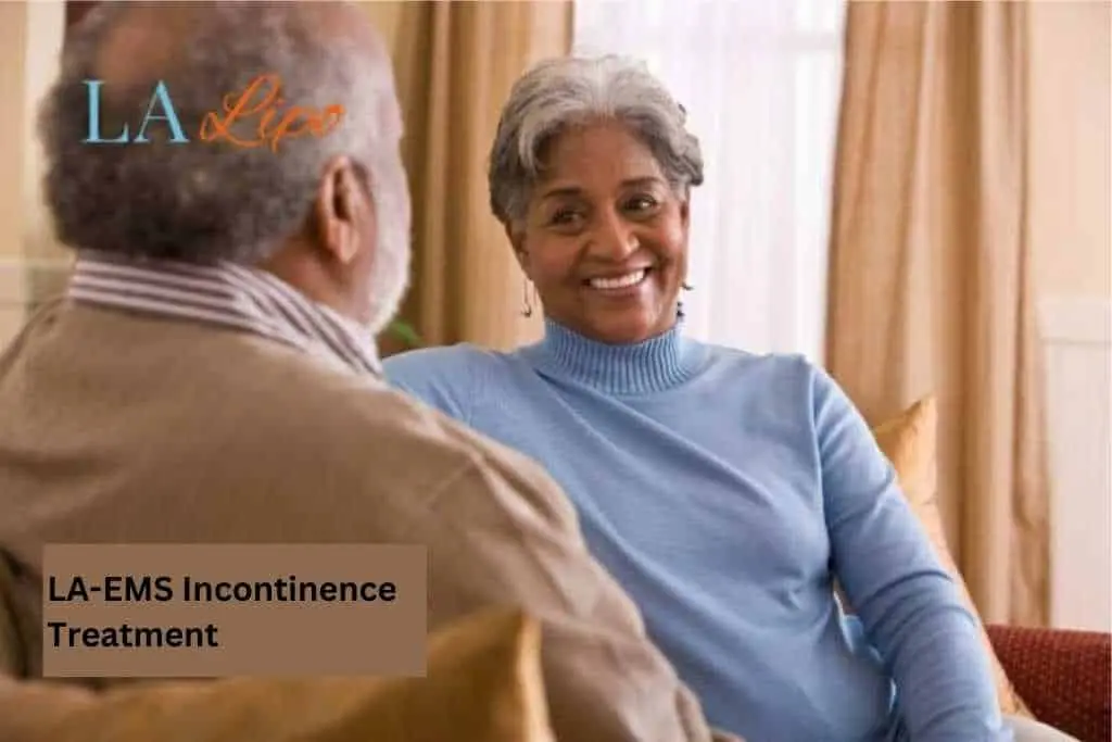 Couple sat smiling at each other - LA-EMS treatment Chapel House