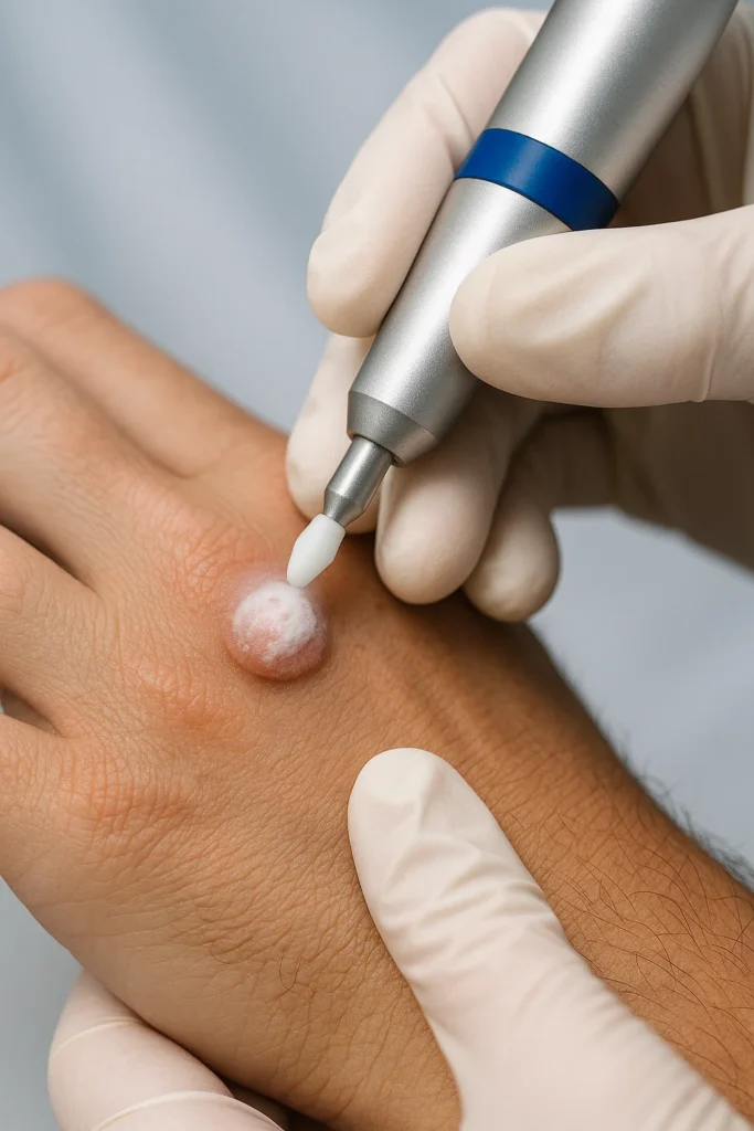 example of wart removal Chapel House using cryopen